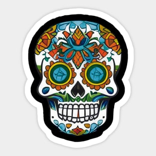 Colorful Traditions: Traditional Sugar Skull Art Sticker